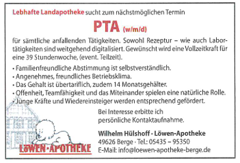 Stellenanzeige